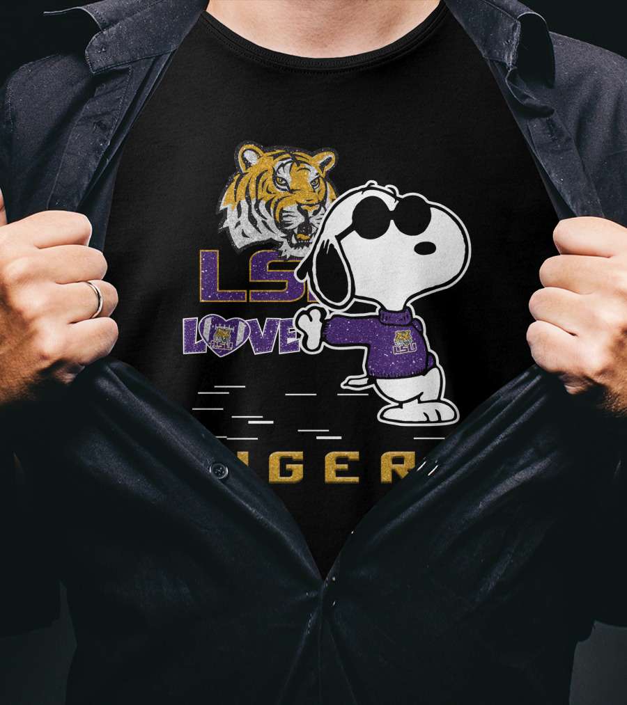 LSU Tigers Love Snoopy Tiger T-Shirt