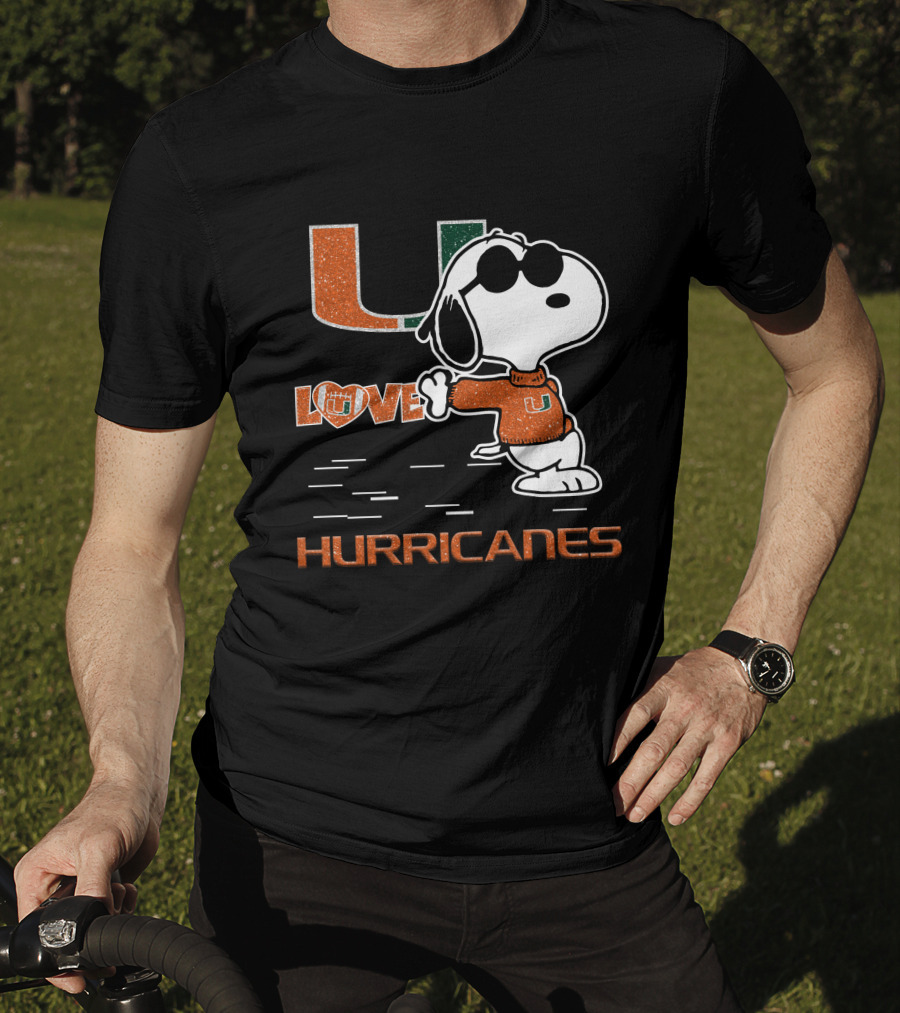 Snoopy Love Miami Hurricanes U T-Shirt