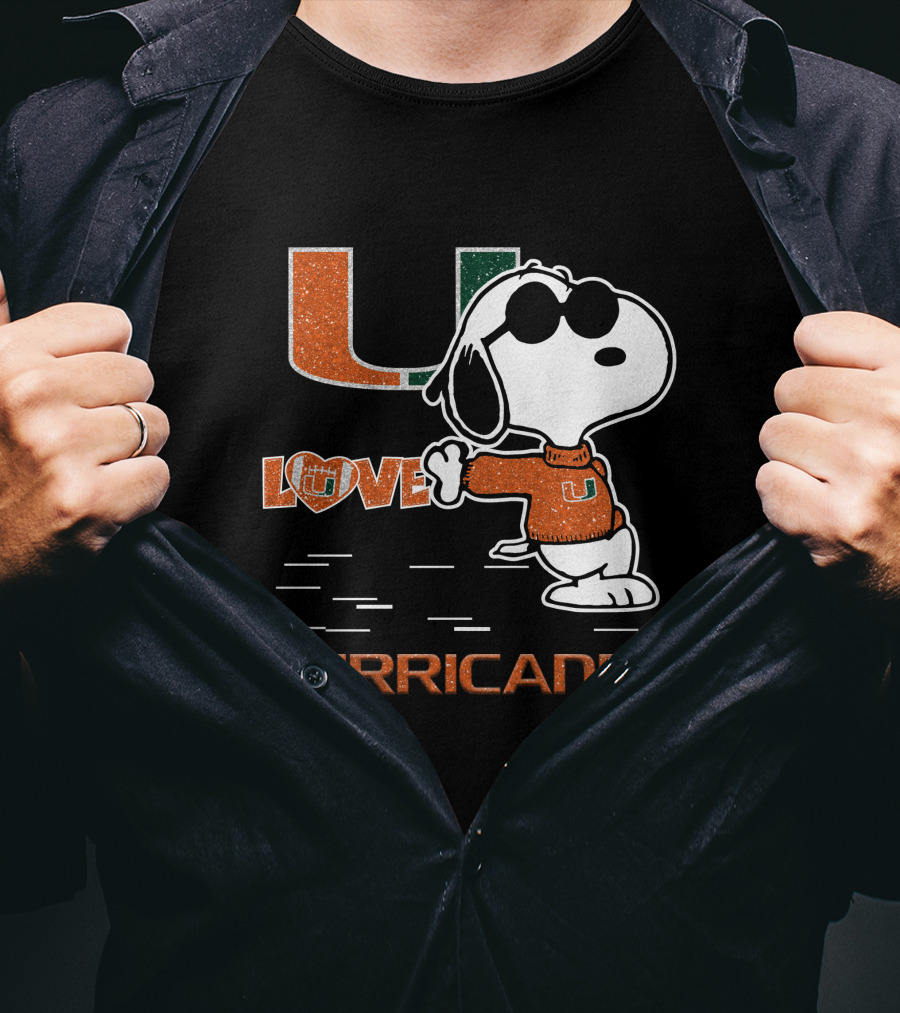 Snoopy Love Miami Hurricanes U T-Shirt