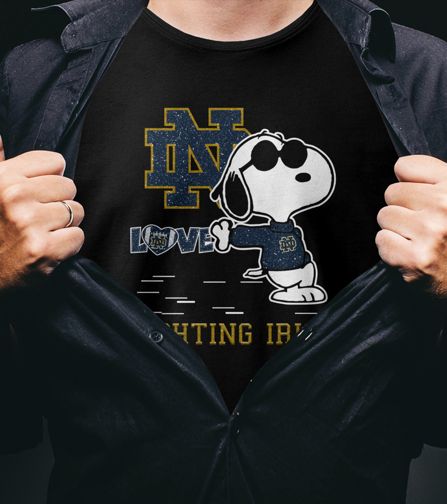 Snoopy ND Love Fighting Irish T-Shirt