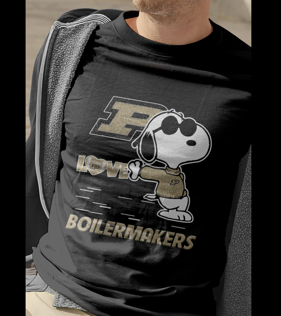 Snoopy Love Purdue Boilermakers P T-Shirt