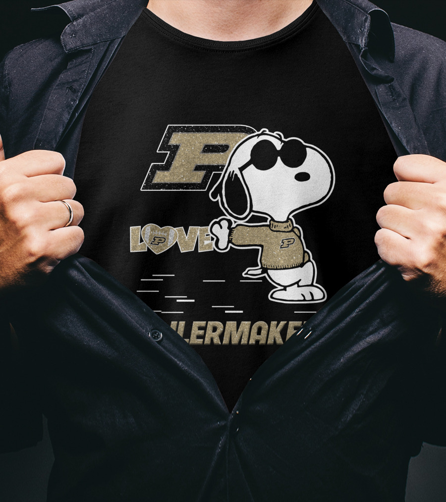 Snoopy Love Purdue Boilermakers P T-Shirt