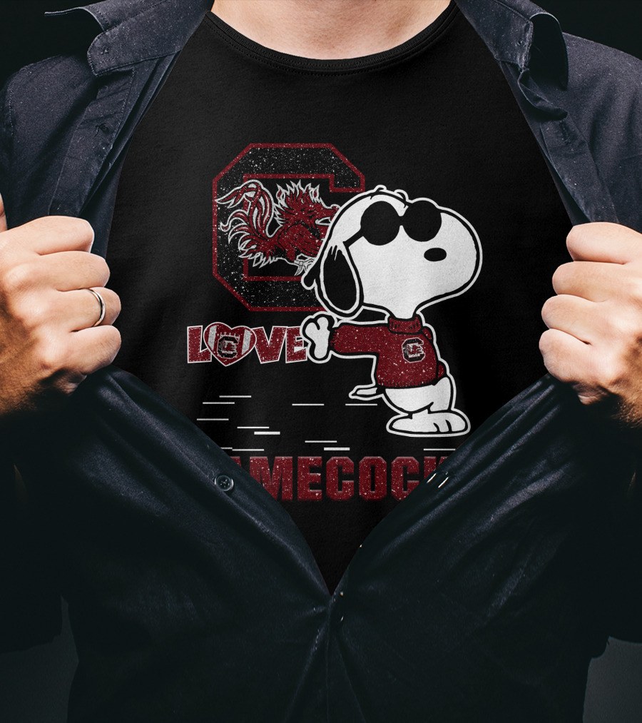 Snoopy Love Gamecocks South Carolina T-Shirt