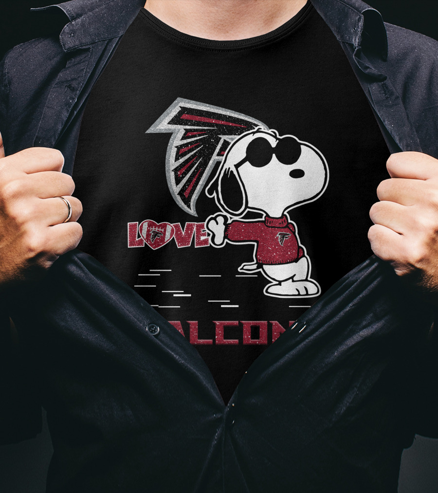 Snoopy Love Falcons Atlanta Football Fan T-Shirt