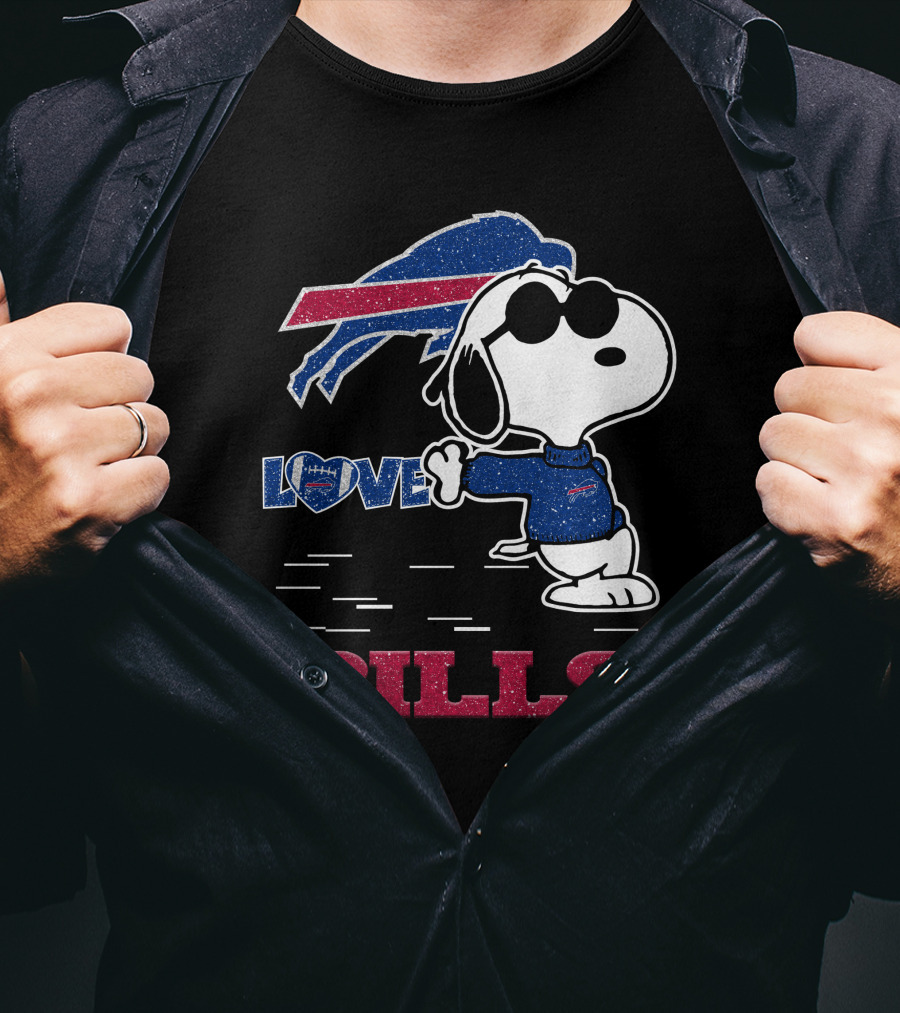Snoopy Love Buffalo Bills Football NFL T-Shirt