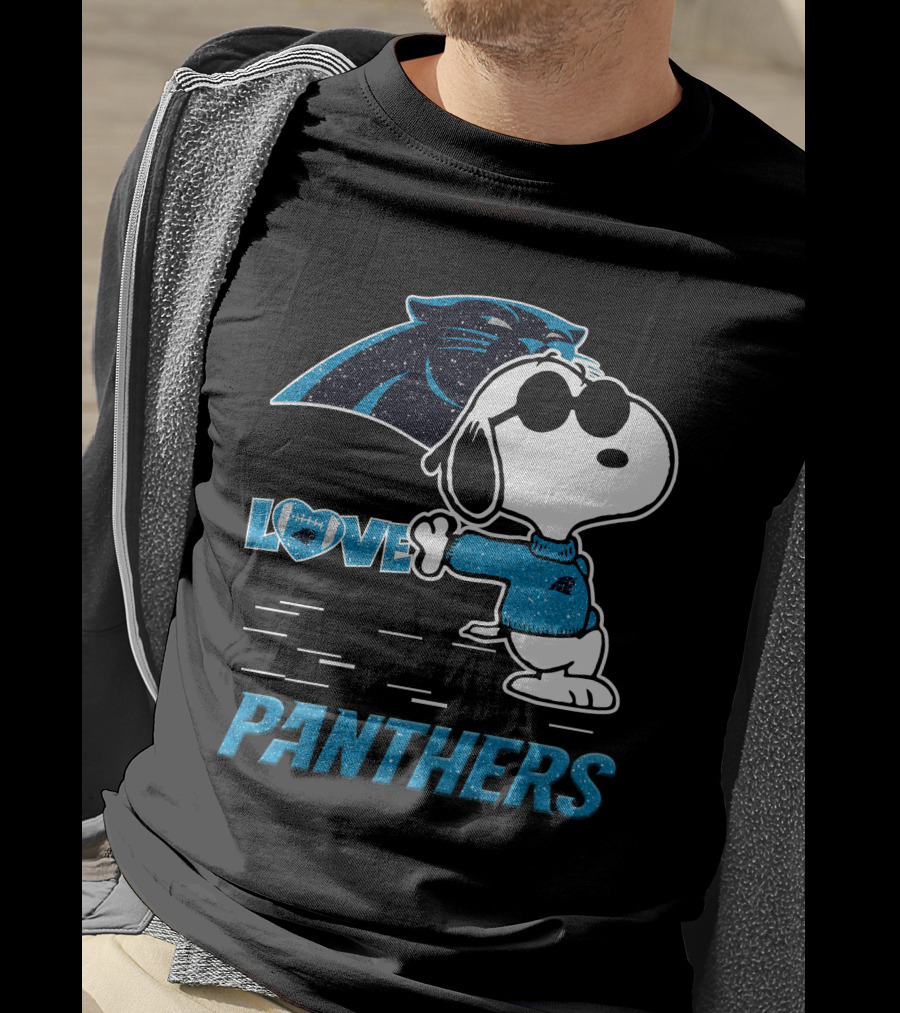 Snoopy Love Panthers Carolina T-Shirt