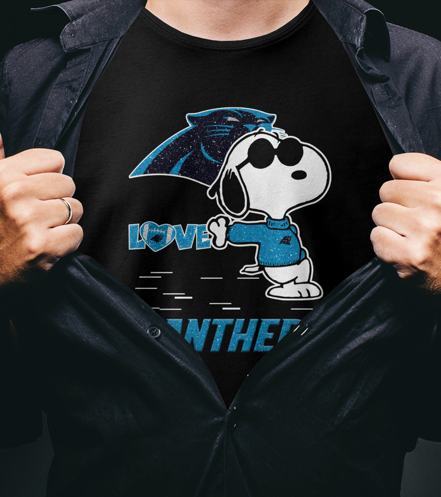 Snoopy Love Panthers Carolina T-Shirt