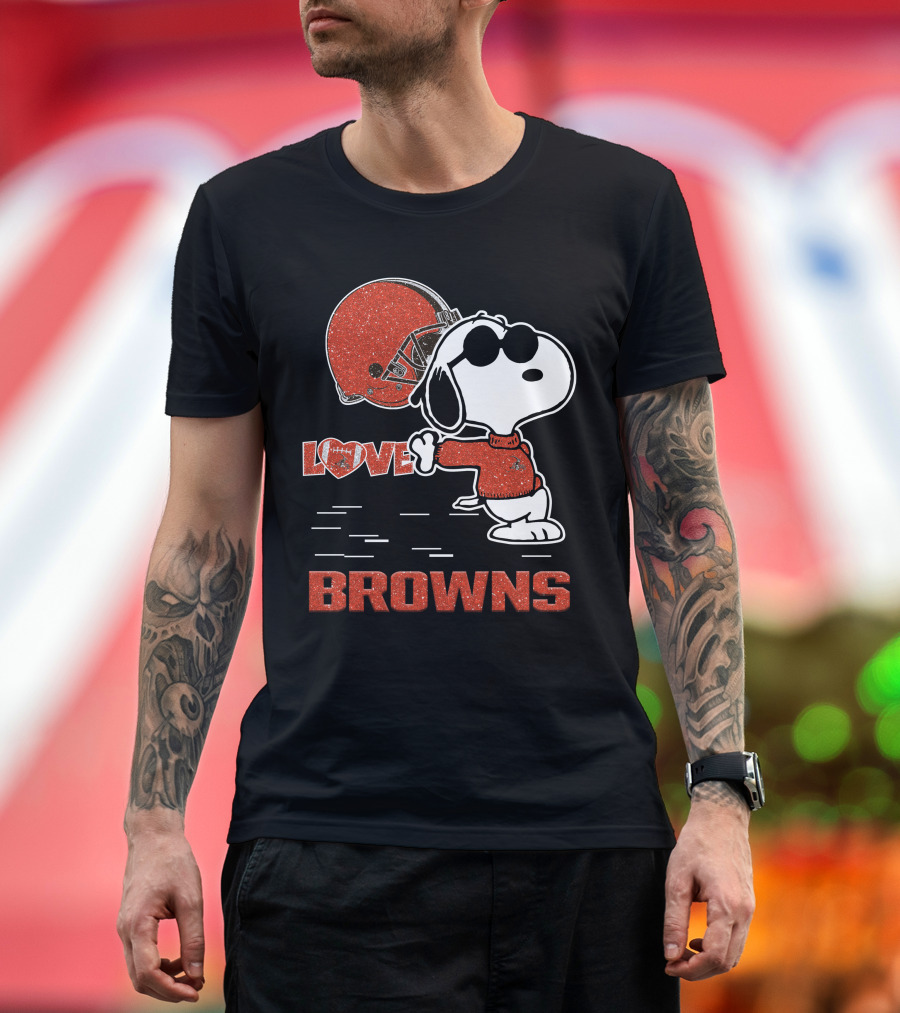 Snoopy Love Browns Cleveland Nfl Football Fans T-Shirt