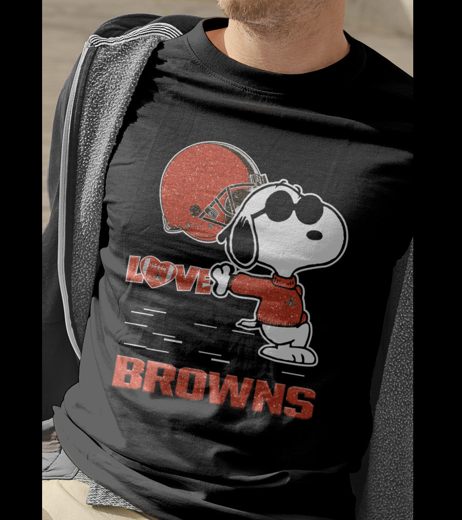 Snoopy Love Browns Cleveland Nfl Football Fans T-Shirt