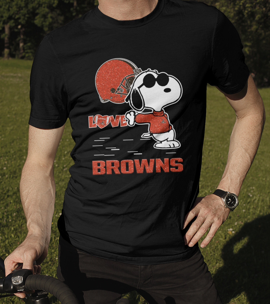 Snoopy Love Browns Cleveland Nfl Football Fans T-Shirt