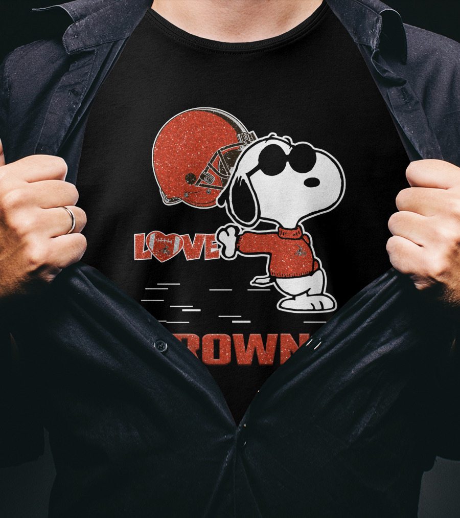 Snoopy Love Browns Cleveland Nfl Football Fans T-Shirt