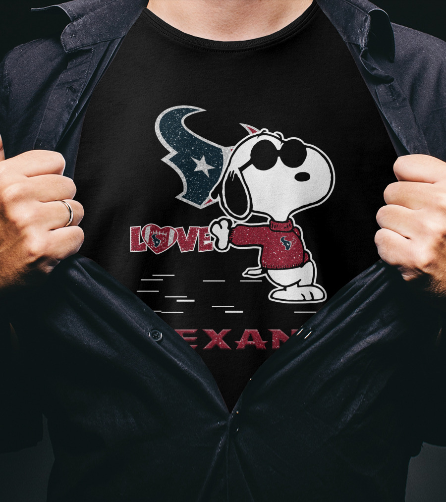 Snoopy Love Houston Texans For Nfl Fans T-Shirt