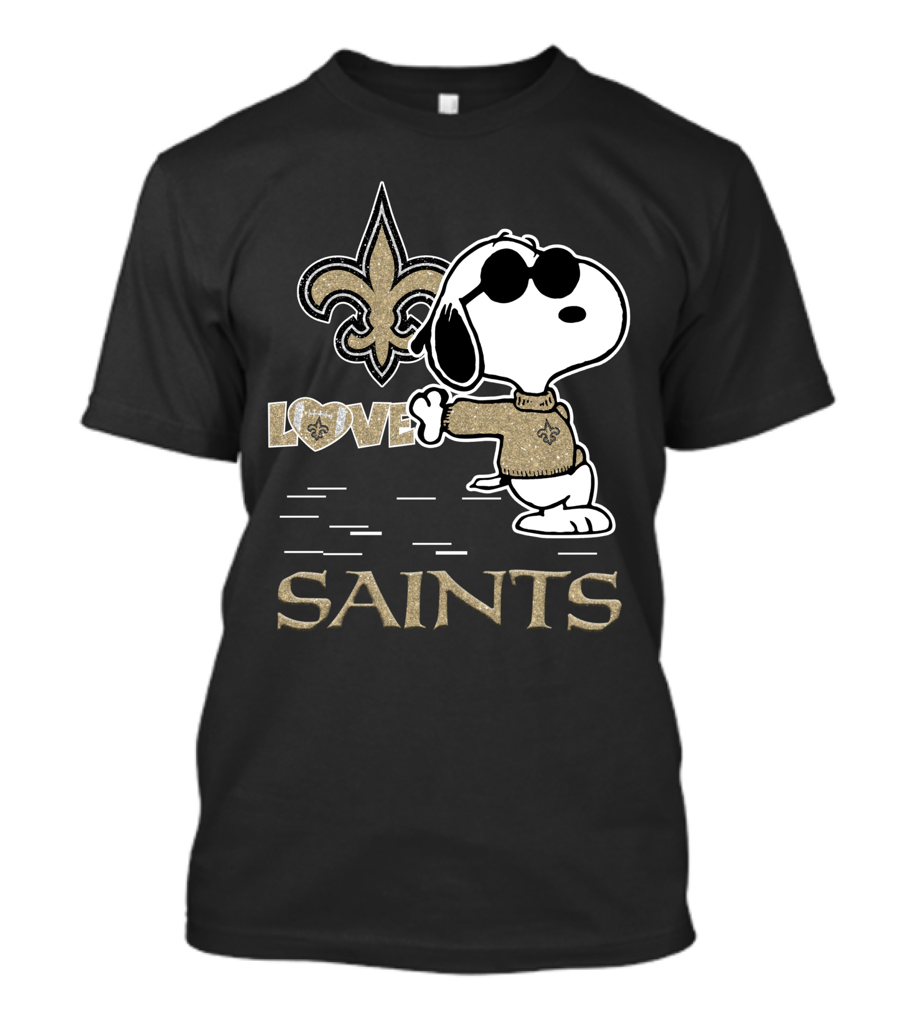 Snoopy Love New Orleans Saints Fleur-de-Lis T-Shirt