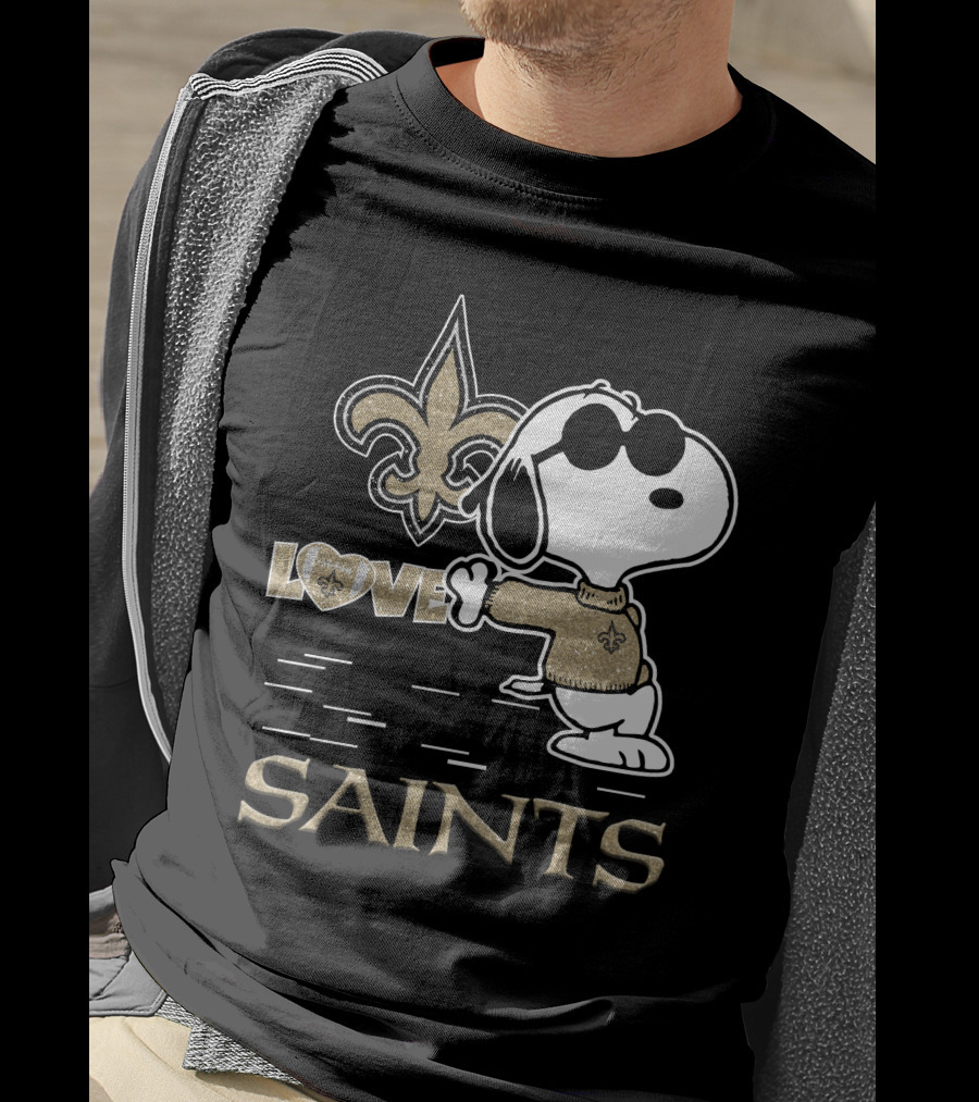 Snoopy Love New Orleans Saints Fleur-de-Lis T-Shirt
