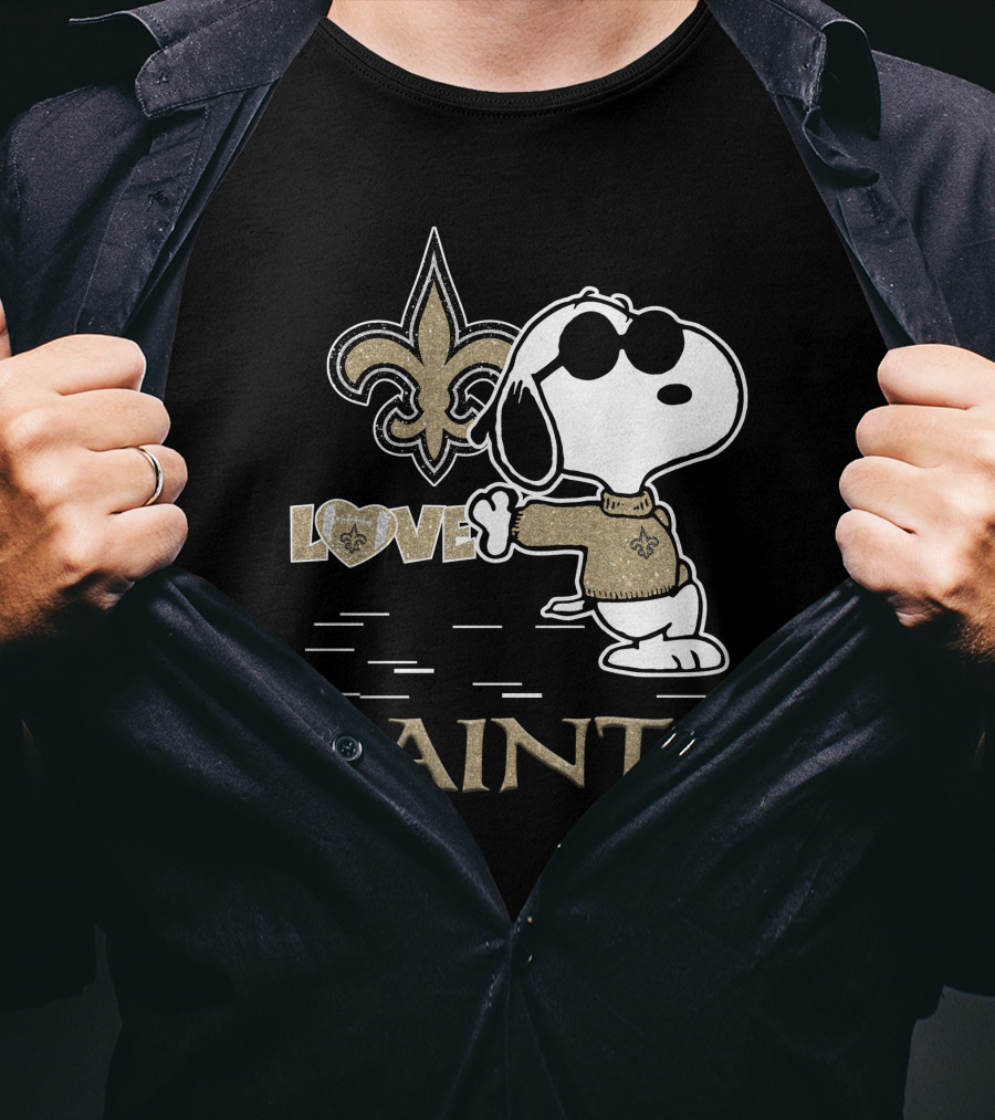 Snoopy Love New Orleans Saints Fleur-de-Lis T-Shirt