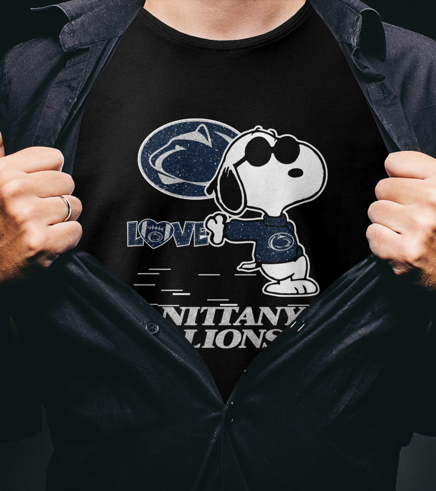 Snoopy Love Nittany Lions Penn State Football Peanuts T-Shirt