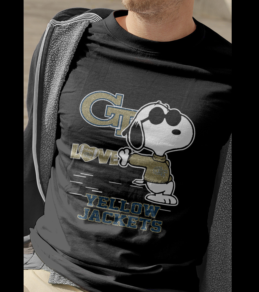 GT Snoopy Love Georgia Tech Yellow Jackets T-Shirt