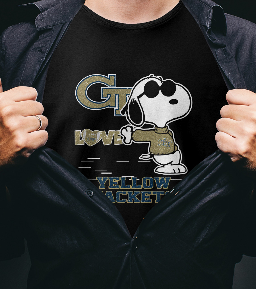 GT Snoopy Love Georgia Tech Yellow Jackets T-Shirt