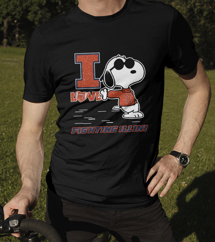 I Love Snoopy Illinois Fighting Illini T-Shirt