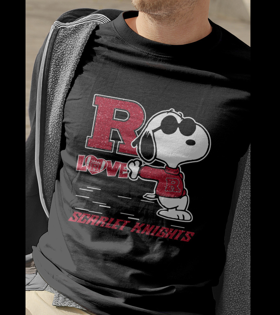 R Snoopy Love Scarlet Knights T-Shirt