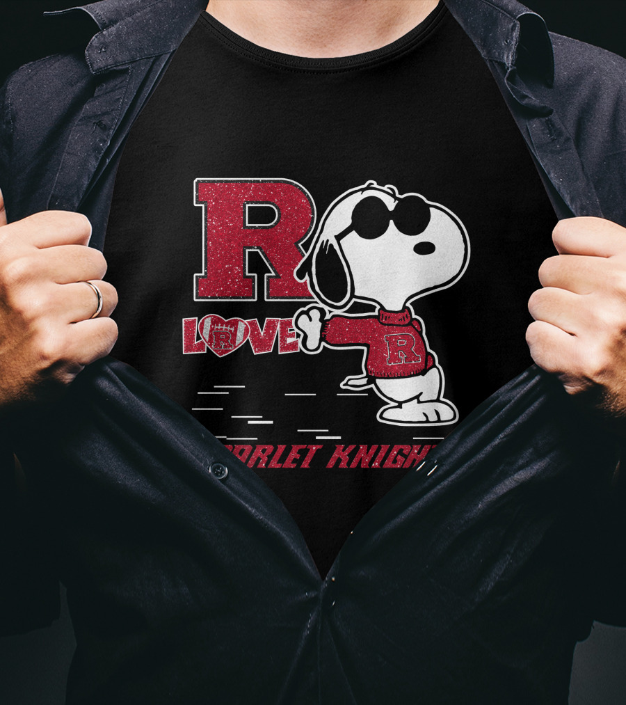 R Snoopy Love Scarlet Knights T-Shirt