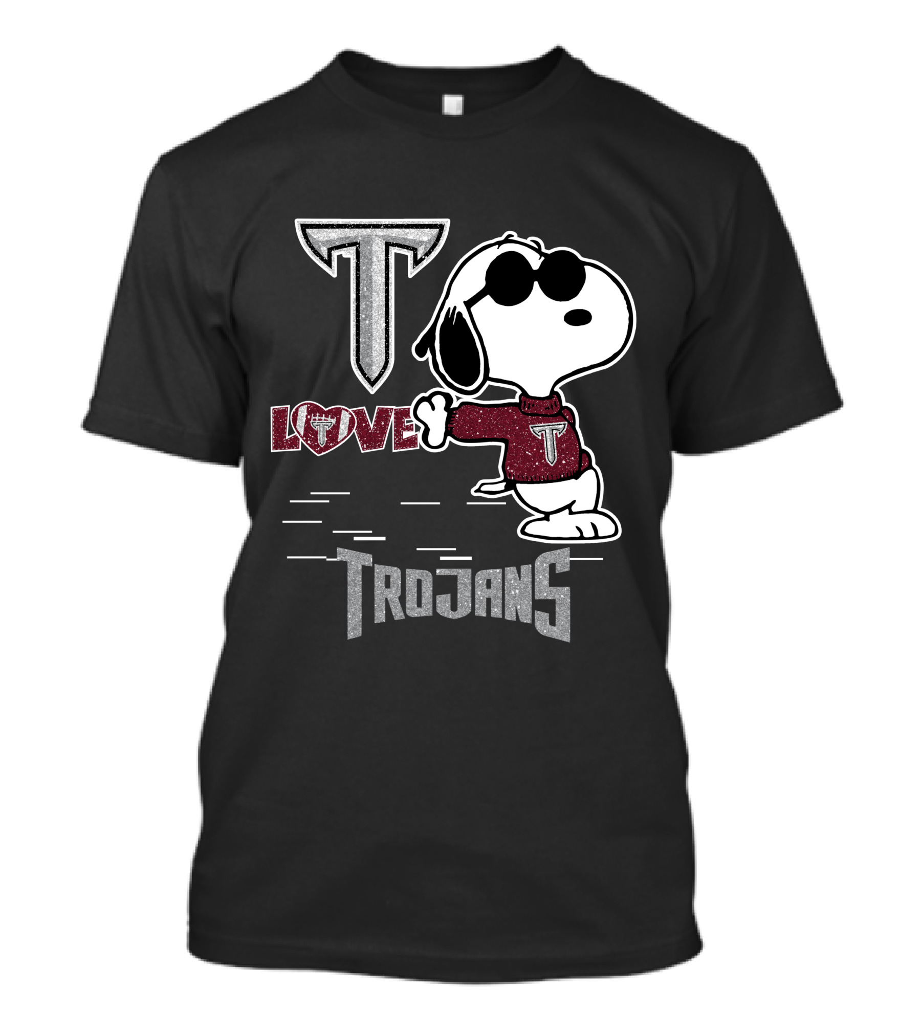 Snoopy Love T Troy Trojans T-Shirt