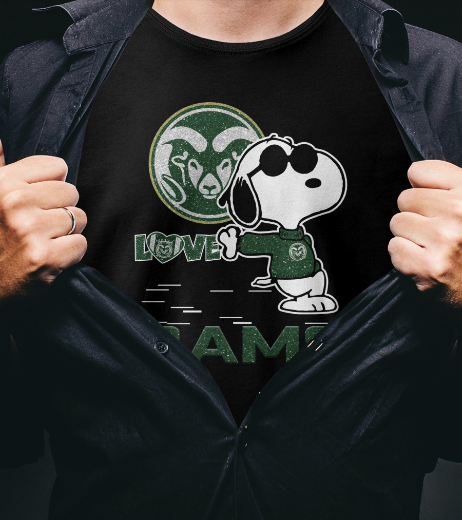 Snoopy Love Colorado State Rams Peanuts Sports Team Spirit T-Shirt