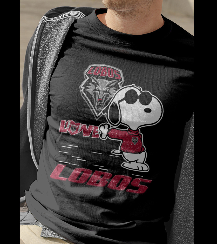 Snoopy Love New Mexico Lobos Wolf T-Shirt
