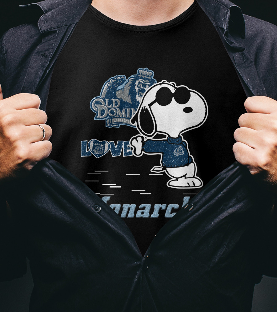 Snoopy Love For Old Dominion University Monarchs T-Shirt