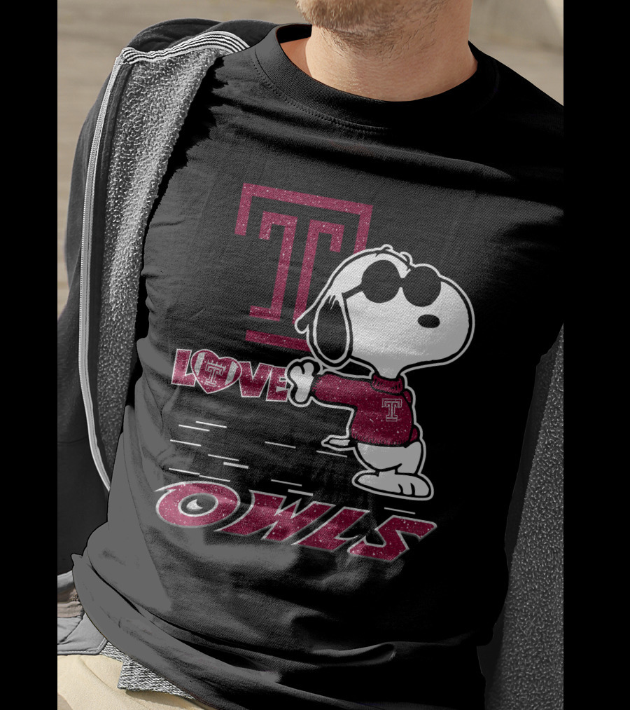 Snoopy Temple Owls Love T Sports T-Shirt