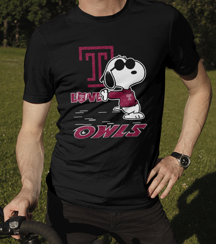 Snoopy Temple Owls Love T Sports T-Shirt