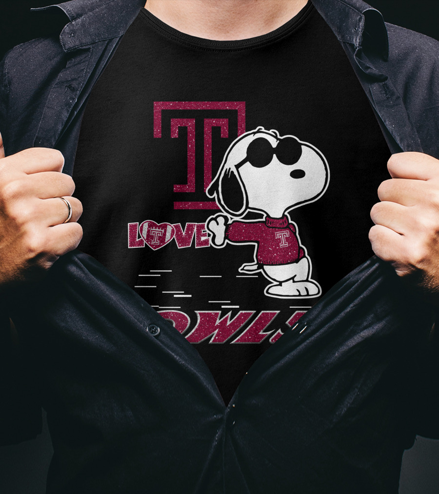 Snoopy Temple Owls Love T Sports T-Shirt