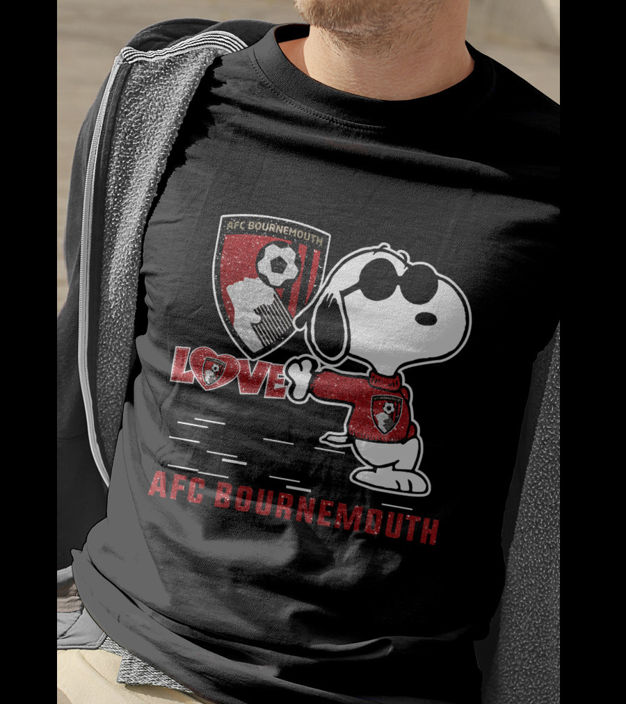 Snoopy Love Afc Bournemouth Football Club T-Shirt