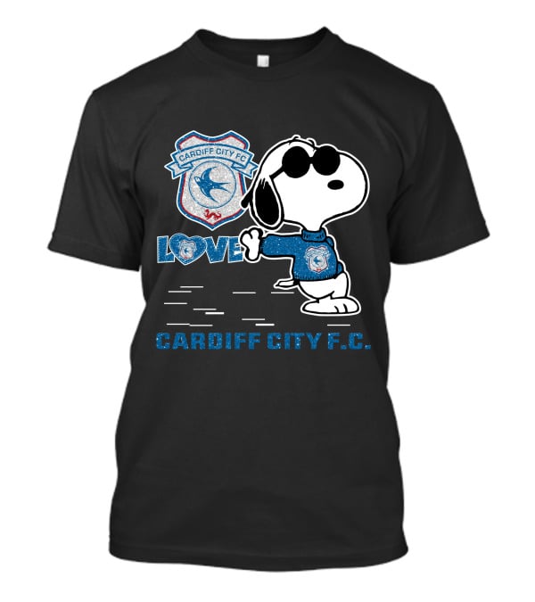 Snoopy Love Cardiff City F.c. T-Shirt