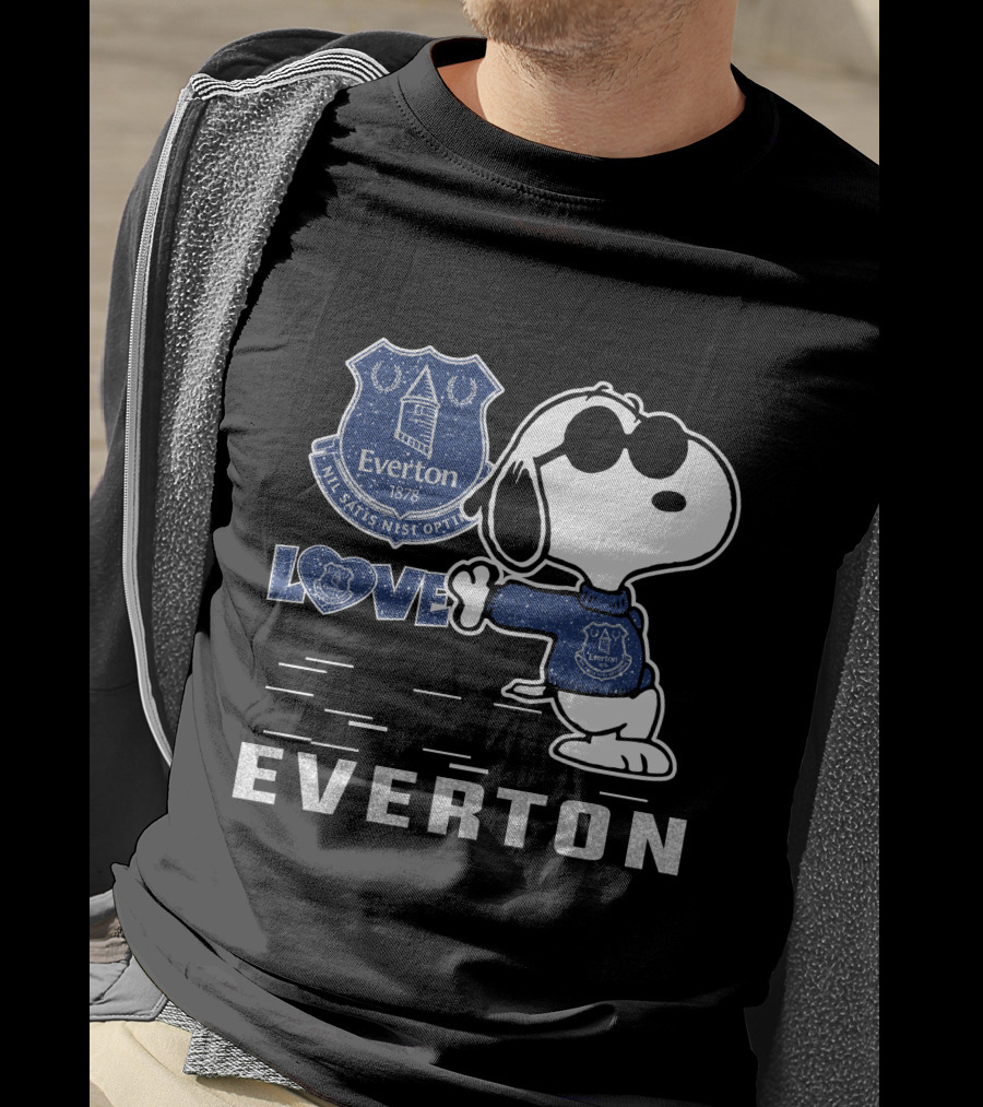 Snoopy Love Everton Fc 1878 Badge And Slogan T-Shirt