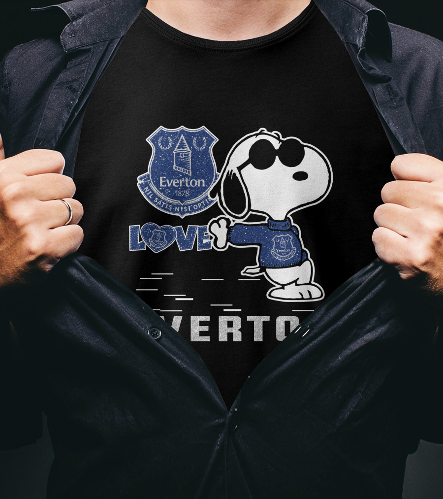 Snoopy Love Everton Fc 1878 Badge And Slogan T-Shirt