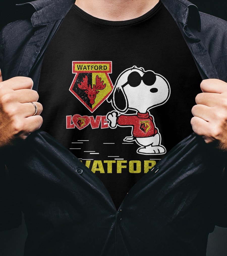 Snoopy Love Watford Fc Football Fan T-Shirt