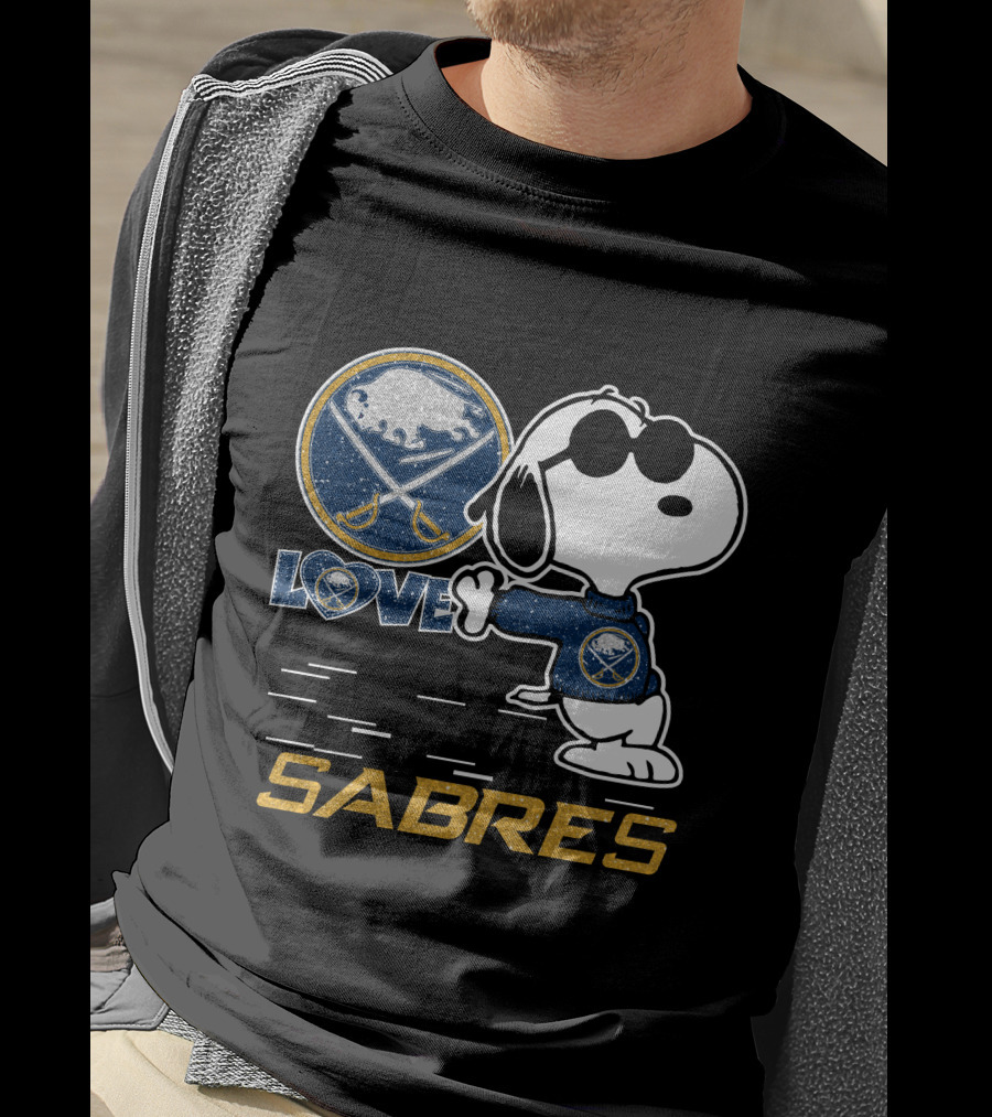 Snoopy Love Buffalo Sabres Hockey T-Shirt