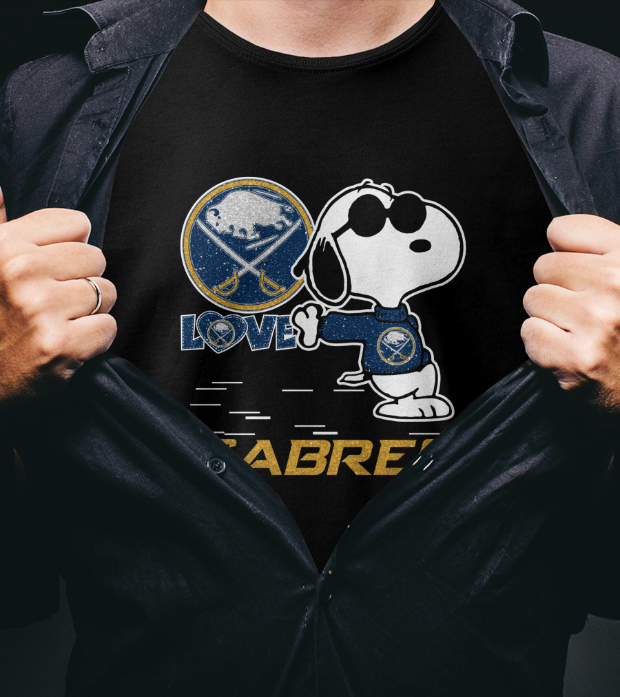 Snoopy Love Buffalo Sabres Hockey T-Shirt