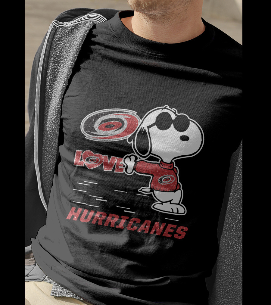 Snoopy Love Carolina Hurricanes Peanuts Hockey Fans T-Shirt