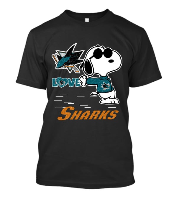 Snoopy Love San Jose Sharks Logo Hockey Enthusiast T-Shirt