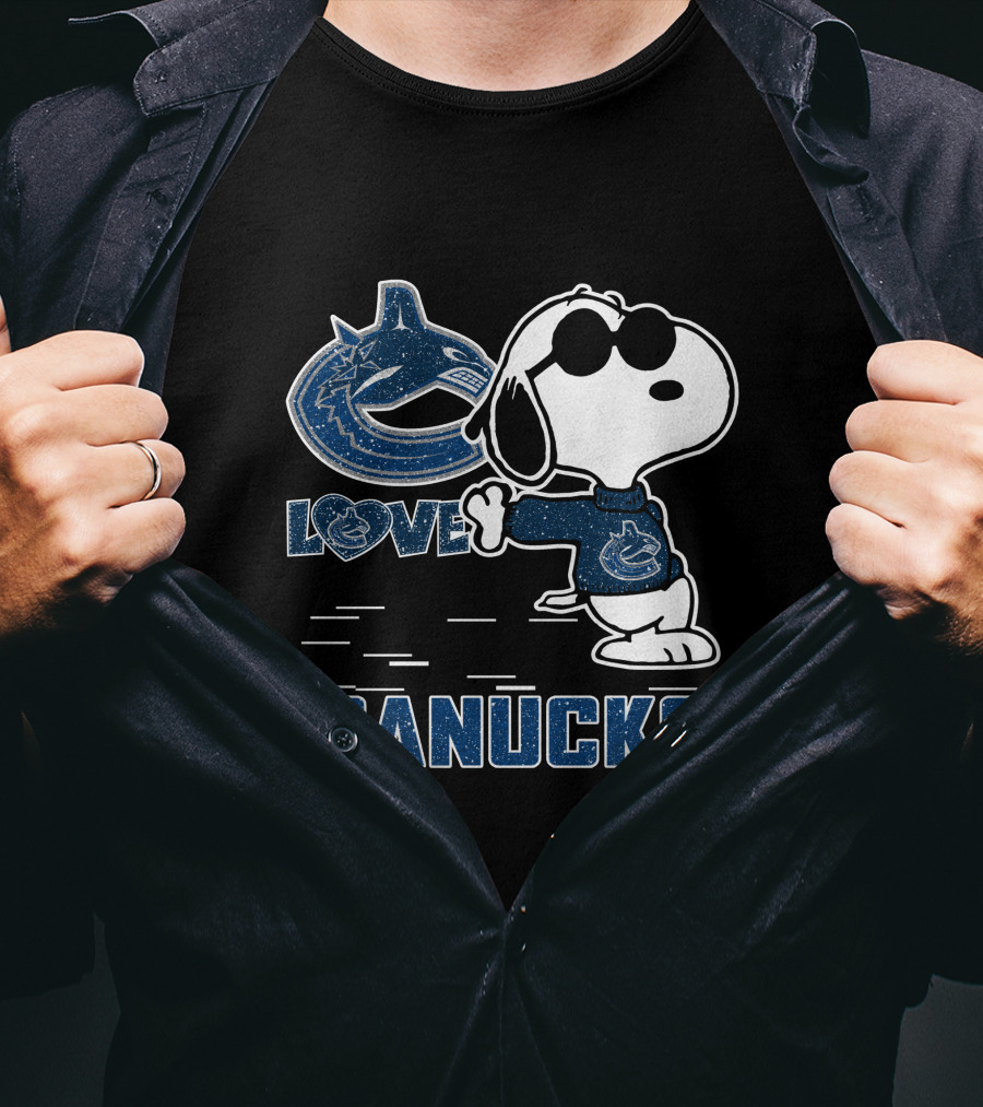 Snoopy Canucks Love Vancouver Peanuts Hockey T-Shirt