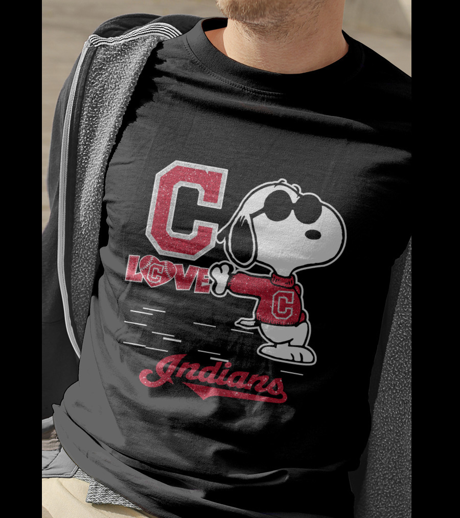 Snoopy C Love Cleveland Indians T-Shirt