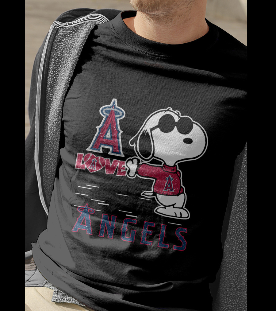 Snoopy Love Los Angeles Angels A Angels T-Shirt