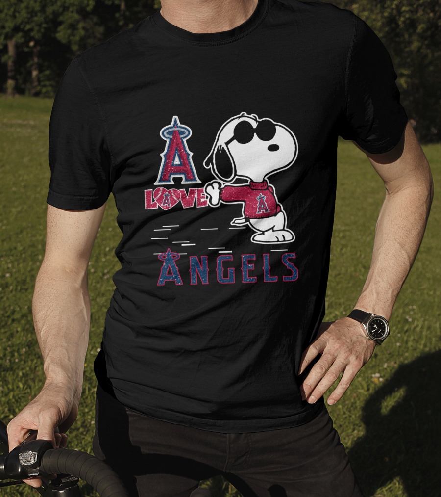 Snoopy Love Los Angeles Angels A Angels T-Shirt