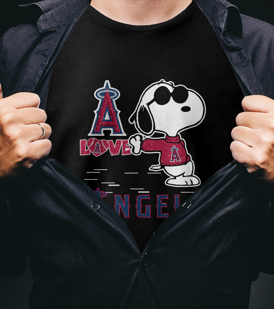 Snoopy Love Los Angeles Angels A Angels T-Shirt