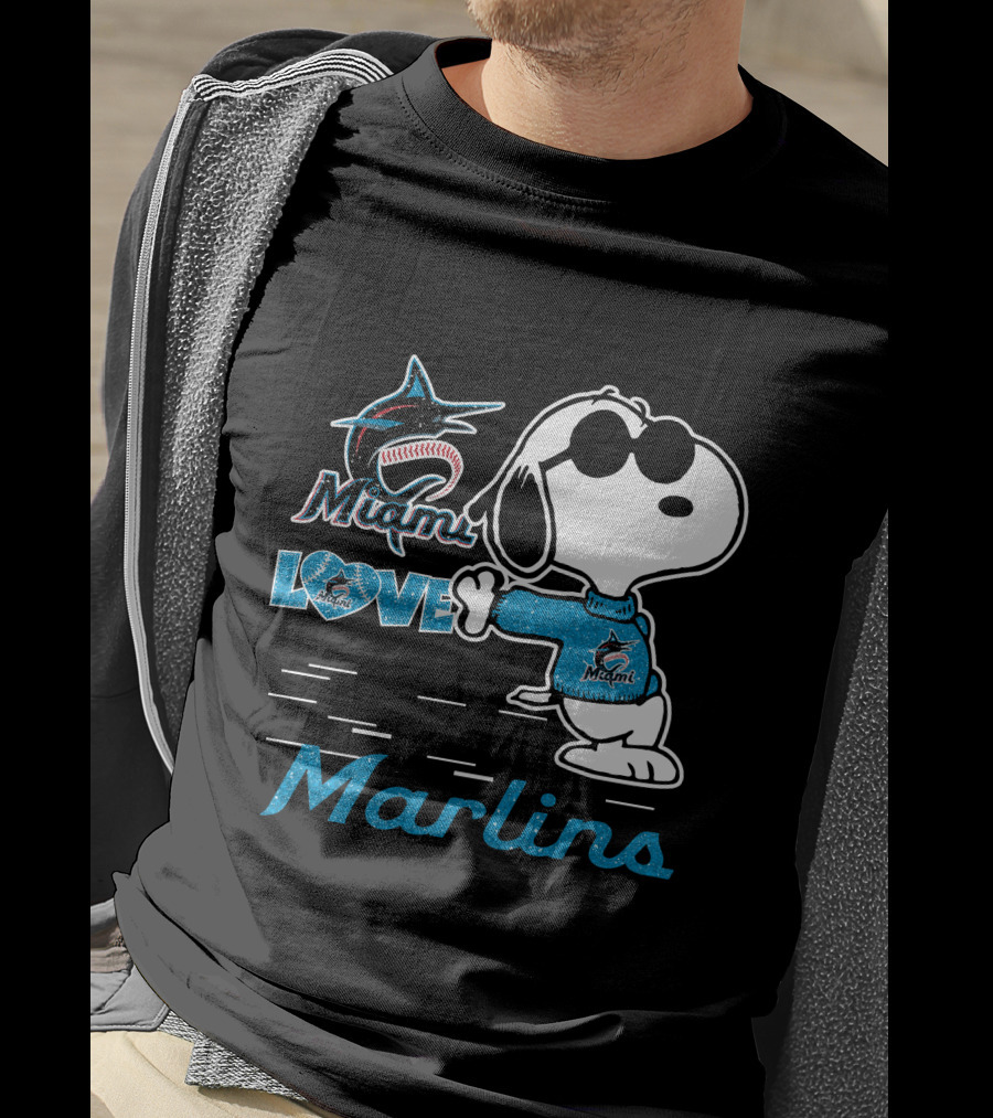 Snoopy Miami Marlins Love T-Shirt