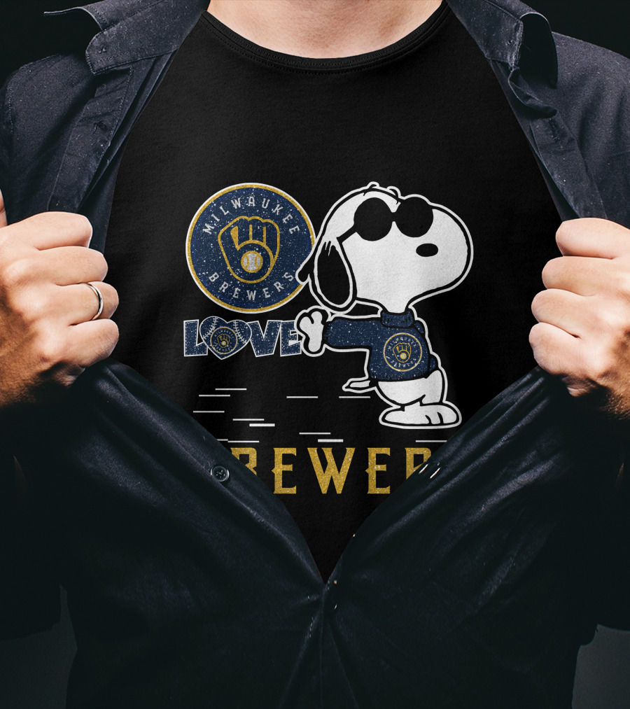 Snoopy Milwaukee Brewers Love Brewers T-Shirt