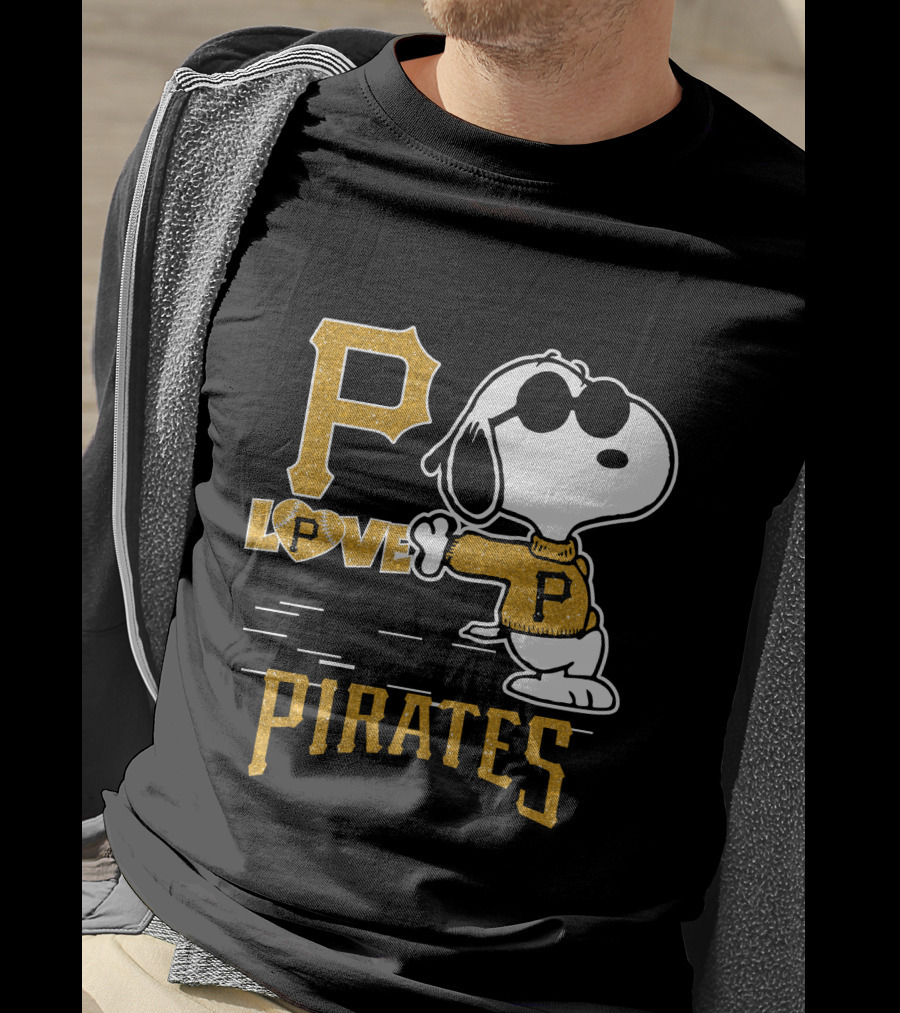 Snoopy Love Pittsburgh Pirates P Baseball T-Shirt