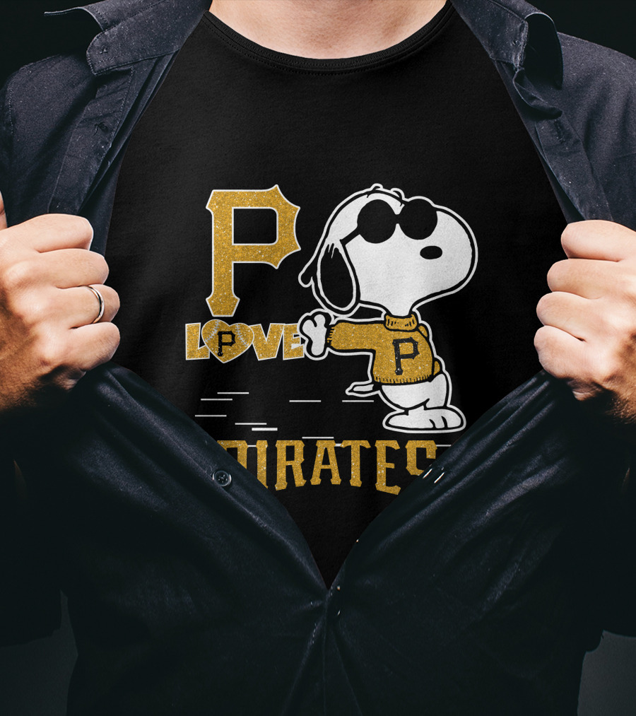 Snoopy Love Pittsburgh Pirates P Baseball T-Shirt